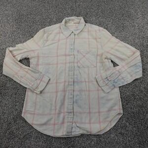 Aeropostale Shirt Womens L Pink Blue Tie Dye Long Sleeve Button Up Preppy Casual